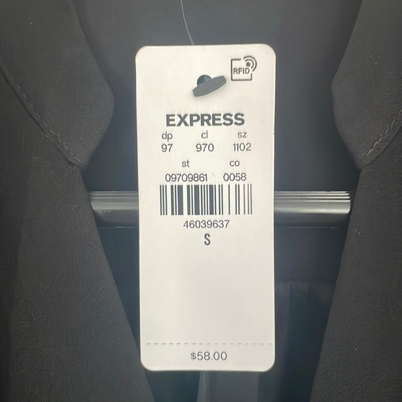 Express The Portofino Shirt Long Sleeve. Relaxed fit black Small NWT $58 - Picture 2 of 4